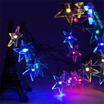Guirlande solaire en forme d’étoile 20 LED pour jardin extérieur et décoration de Noël