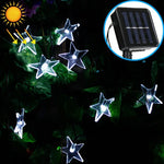Guirlande solaire en forme d’étoile 20 LED pour jardin extérieur et décoration de Noël