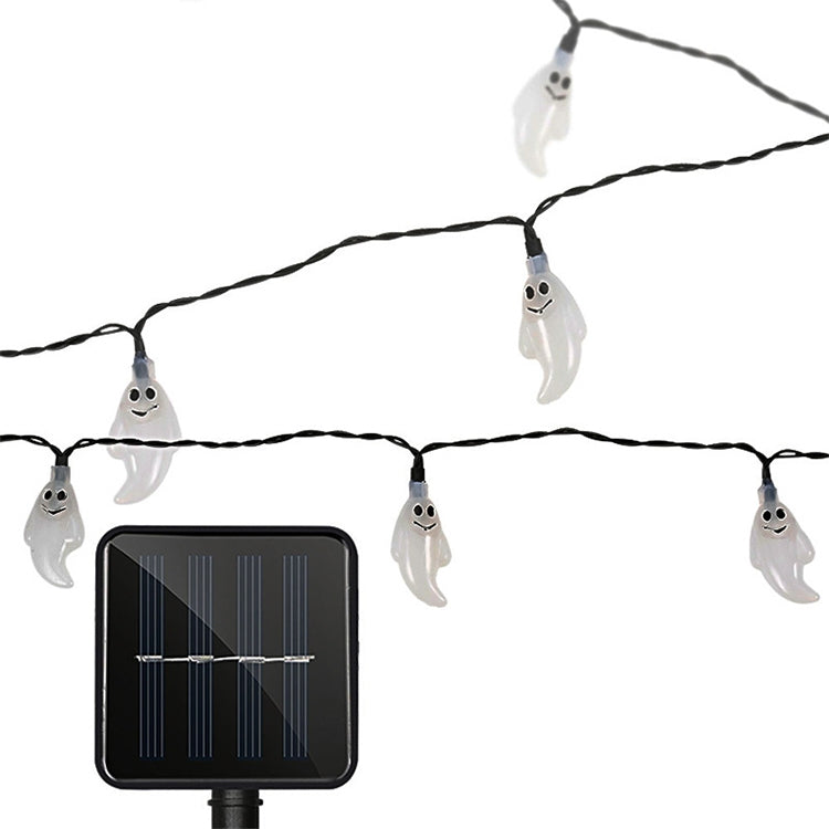 Guirlande solaire en forme de fantôme 30 LED pour jardin extérieur étanche et décoration de Noël