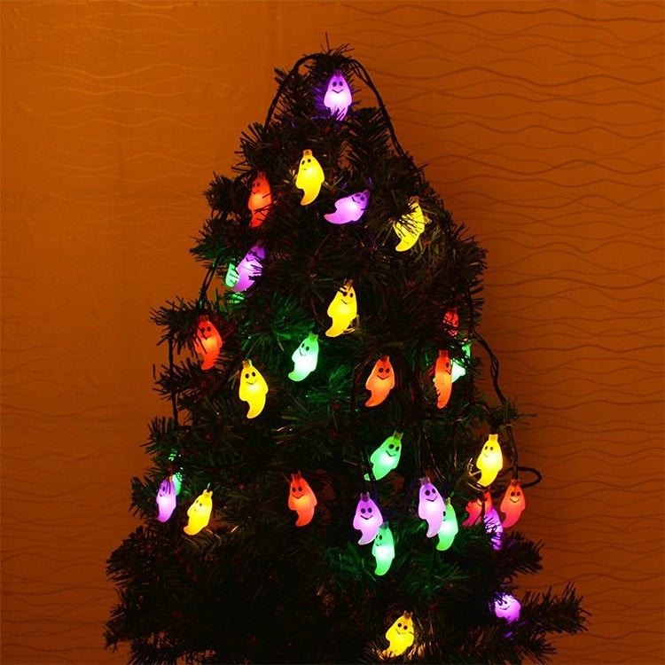 Guirlande solaire en forme de fantôme 30 LED pour jardin extérieur étanche et décoration de Noël