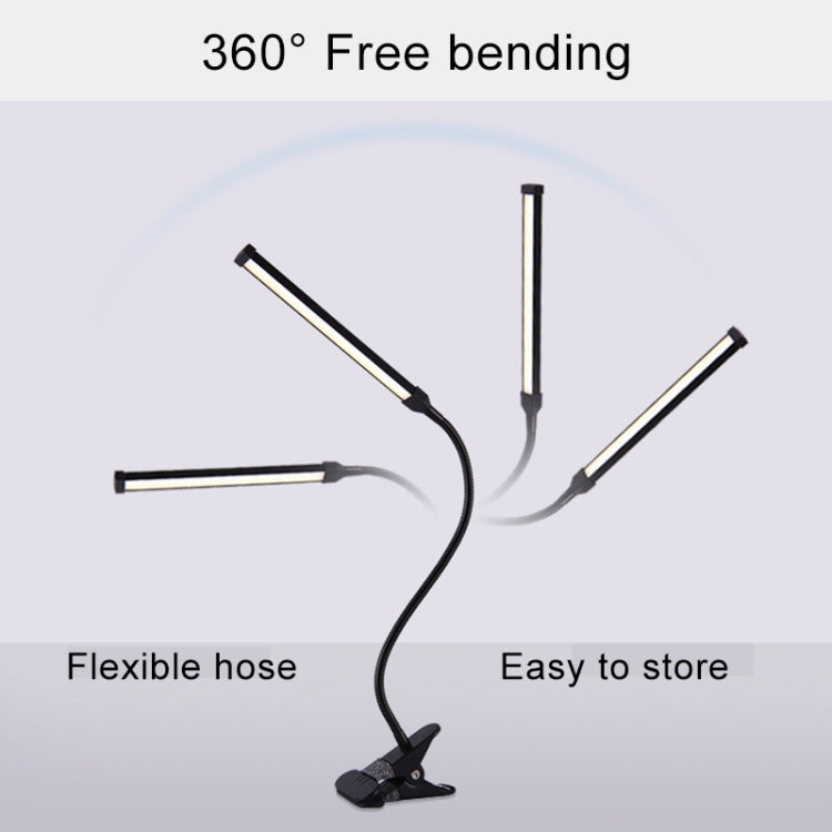 Lampe de bureau LED 8W pliante et réglable avec protection des yeux, version USB à brancher, version USB à brancher (blanc), version USB à brancher (noir)