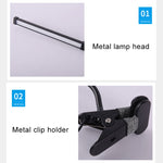 Lampe de bureau LED 8W pliante et réglable avec protection des yeux, version USB à brancher, version USB à brancher (blanc), version USB à brancher (noir)
