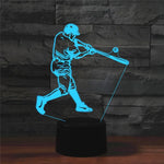 Playing Baseball Shape 3D Colorful LED Vision Light Table Lamp, USB Touch Version, USB Touch Version