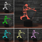 Playing Baseball Shape 3D Colorful LED Vision Light Table Lamp, USB Touch Version, USB Touch Version