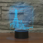 Lampe de table à vision LED 3D colorée en forme de phare, version télécommandée 16 couleurs, version télécommandée 16 couleurs