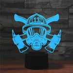 Lampe de table Fire Fighting Shape 3D Colorful LED Vision, version USB tactile, version USB tactile