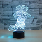 Lampe de table LED 3D vision astronaute, version télécommande Craquelé, version télécommande Craquelé