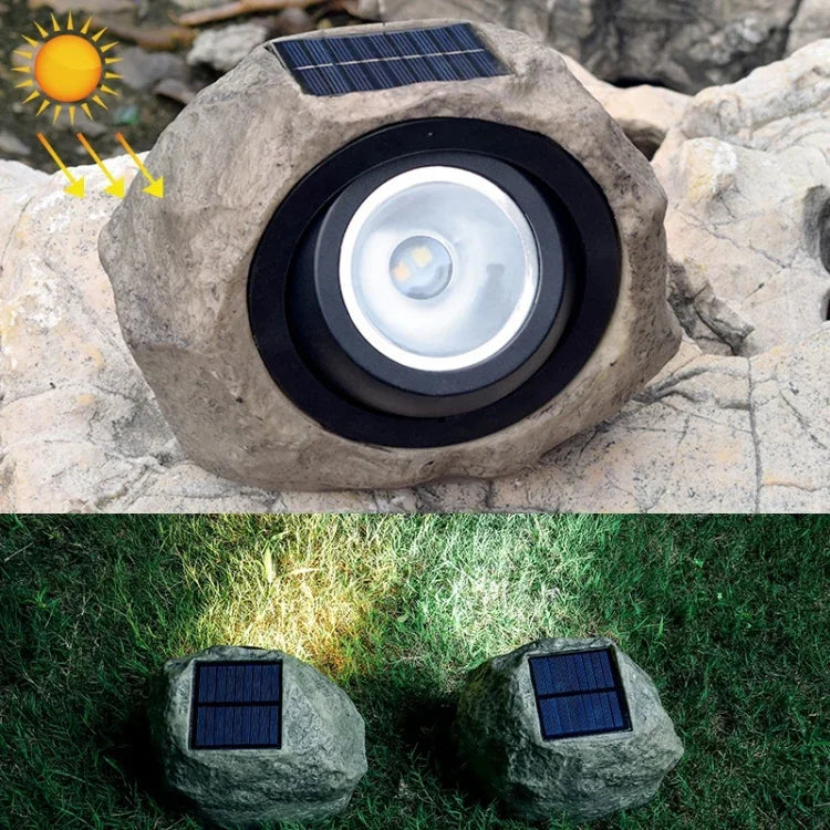 Projecteur à LED solaire effet pierre, étanche IP65, pour jardin et pelouse