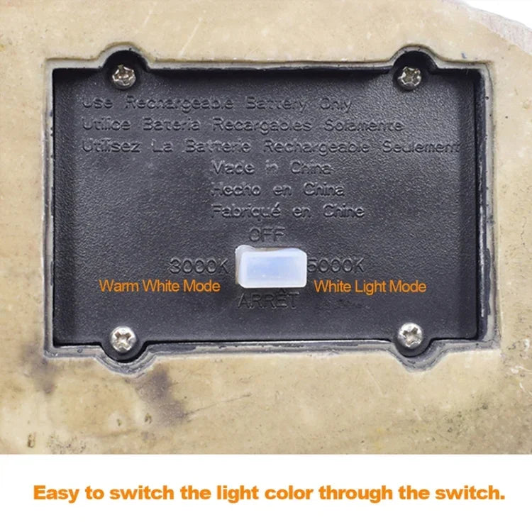 Projecteur à LED solaire effet pierre, étanche IP65, pour jardin et pelouse