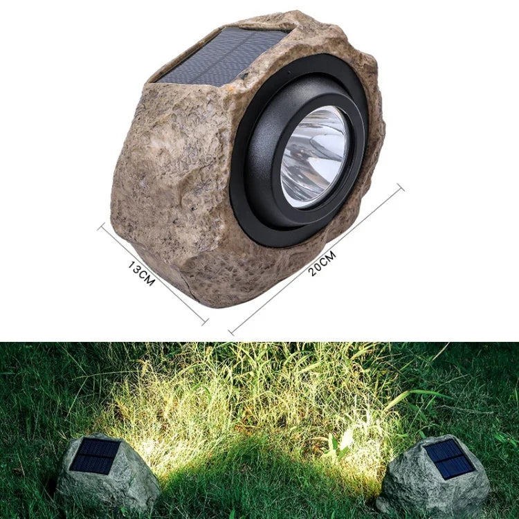 Projecteur à LED solaire effet pierre, étanche IP65, pour jardin et pelouse