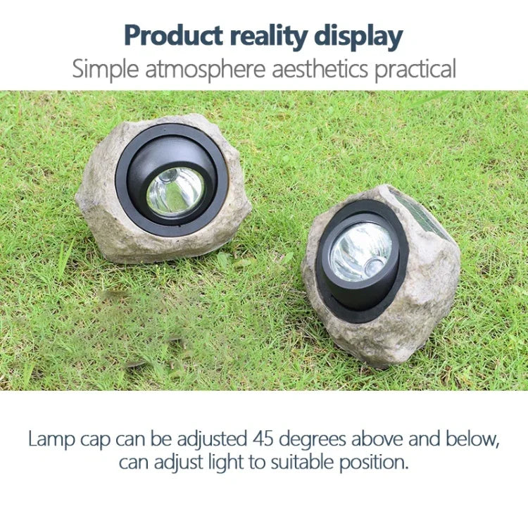 Projecteur à LED solaire effet pierre, étanche IP65, pour jardin et pelouse