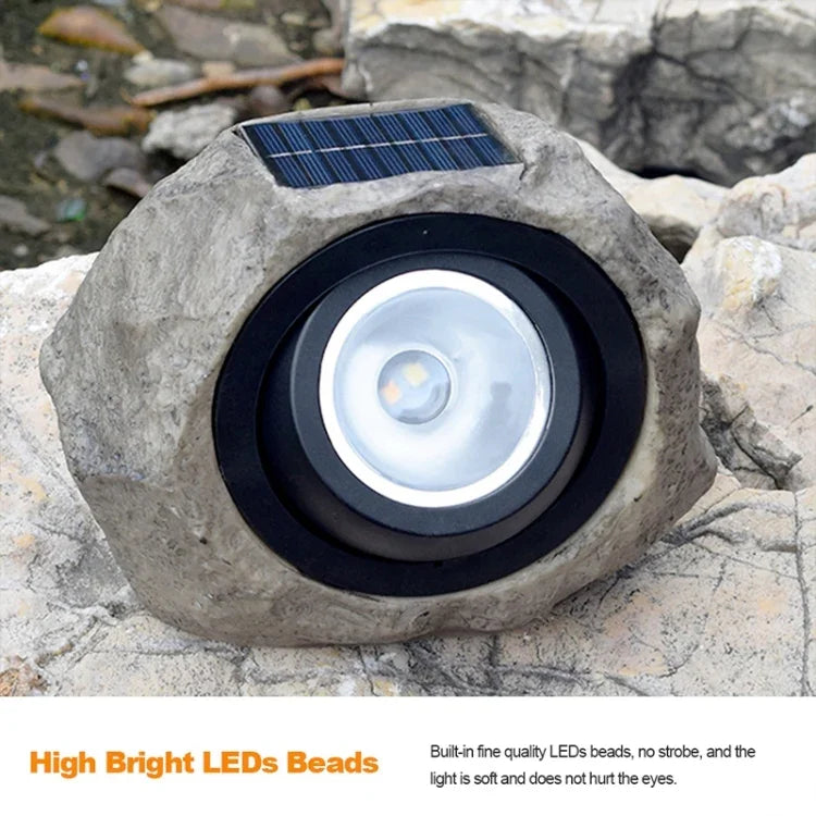 Projecteur à LED solaire effet pierre, étanche IP65, pour jardin et pelouse