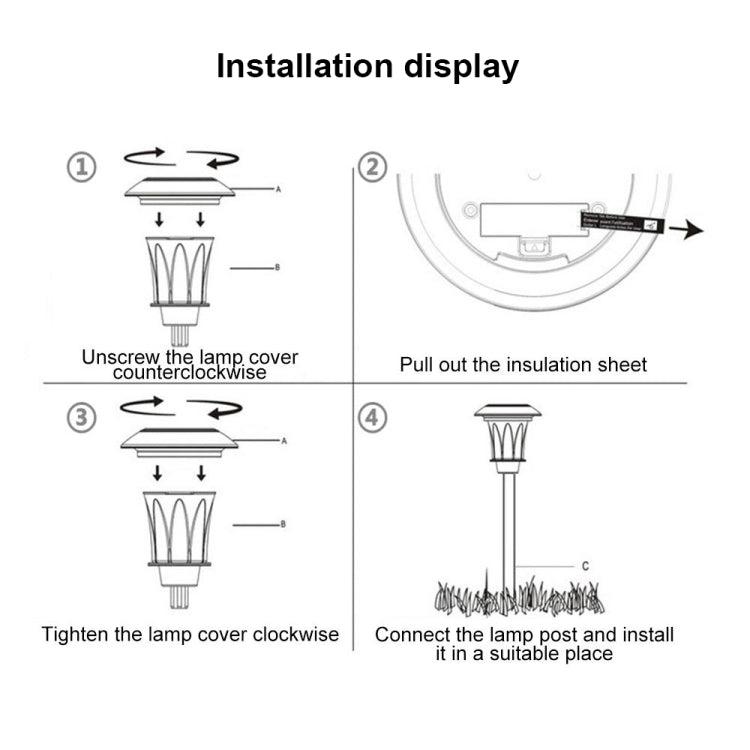 Lampe Solaire Extérieure de Pelouse, Étanche IP65, LED Décorative de Jardin
