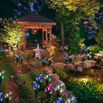 Fleur de lys artificielle 4 têtes, lampe solaire de pelouse décorative LED étanche IP55 pour extérieur, lumière blanche, lumière blanche