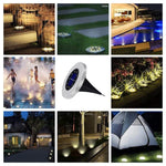2 Lampes solaires enterrées à 10 LED IP65 étanches pour l'extérieur, lampes de rue de jardin, 10 LED