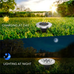 2 Lampes solaires enterrées à 10 LED IP65 étanches pour l'extérieur, lampes de rue de jardin, 10 LED