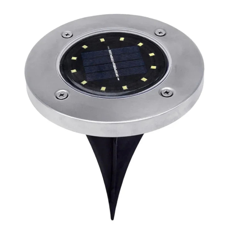 2 PIÈCES 12 LED Lampes solaires encastrées Lampe souterraine IP65 Étanche Extérieur Jardin Rue, 12 LED