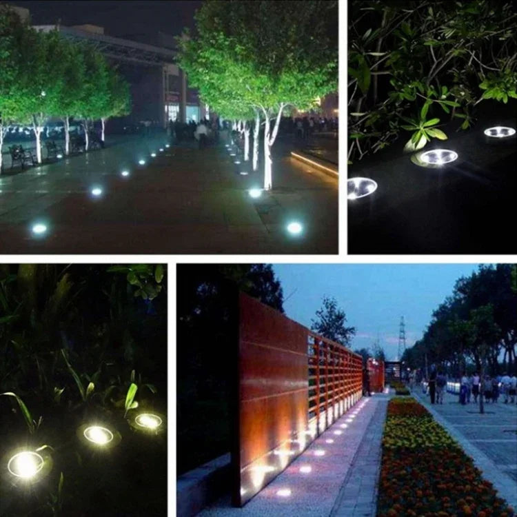 2 PIÈCES 12 LED Lampes solaires encastrées Lampe souterraine IP65 Étanche Extérieur Jardin Rue, 12 LED