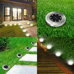 2 PIÈCES 12 LED Lampes solaires encastrées Lampe souterraine IP65 Étanche Extérieur Jardin Rue, 12 LED