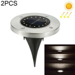 2 Lampes solaires enterrées à 16 LED, étanches IP65, pour jardin et extérieur, 16 LED