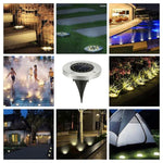 2 Lampes solaires enterrées à 16 LED, étanches IP65, pour jardin et extérieur, 16 LED