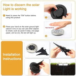 2 Lampes solaires enterrées à 16 LED, étanches IP65, pour jardin et extérieur, 16 LED