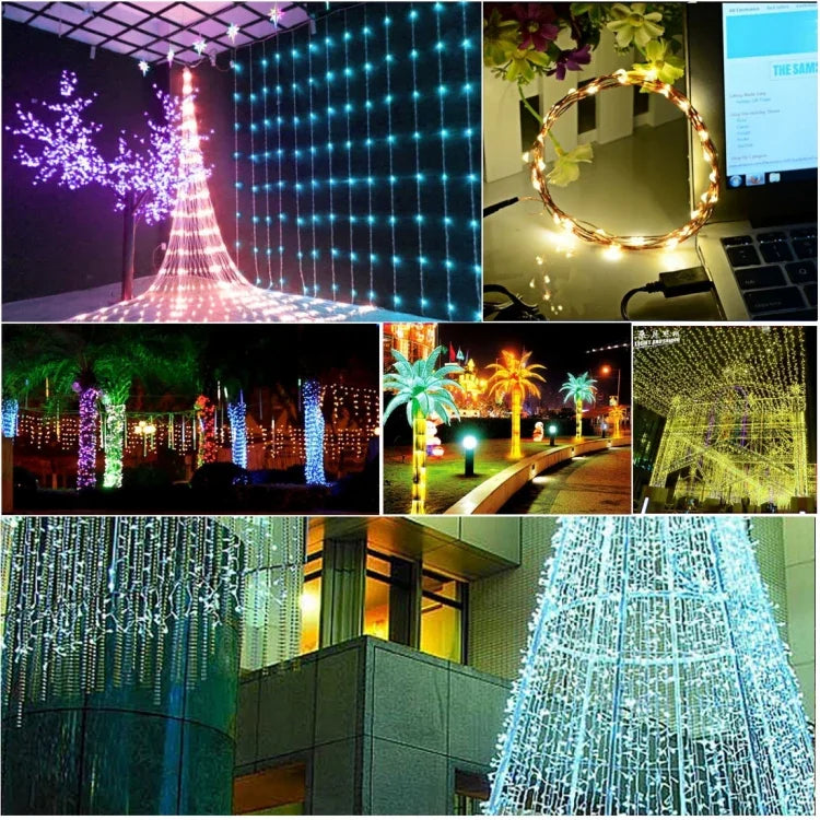 Bande lumineuse de fête / décoration SMD-0603 alimentée par USB (lumière blanche bleue), LED1001LG, LED1001LW