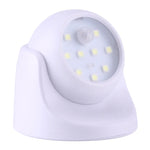 9 LED 240 LM 6000K Rotation à 360 degrés Capteur de mouvement sans fil Lumière d'armoire / Veilleuse / Lampe murale pour chambre, salon, salle de bain, couloir