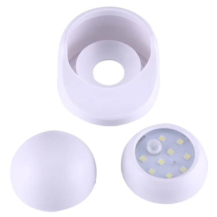 9 LED 240 LM 6000K Rotation à 360 degrés Capteur de mouvement sans fil Lumière d'armoire / Veilleuse / Lampe murale pour chambre, salon, salle de bain, couloir