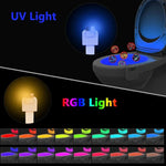 Veilleuse de toilette, DC 5V, lumière de stérilisation UV à détecteur de mouvement PIR