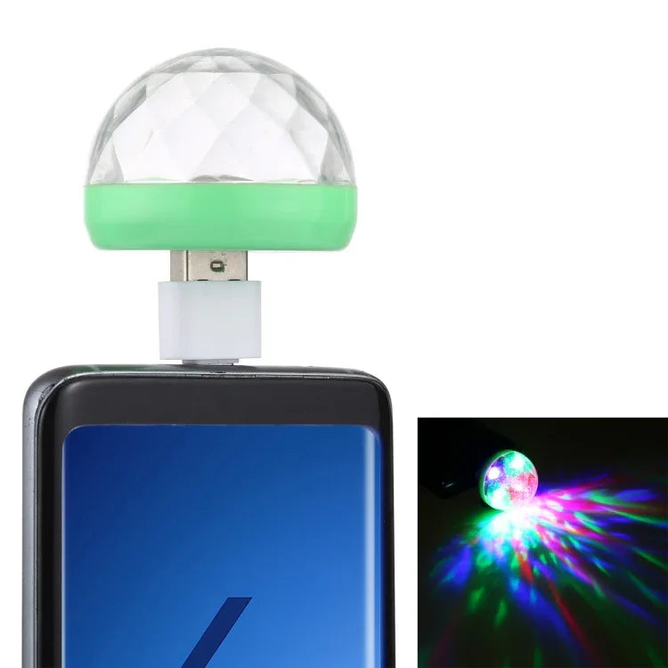 Boule de scène LED RGB USB Cristal Magique 4W avec adaptateur Type-C, avec adaptateur Type-C