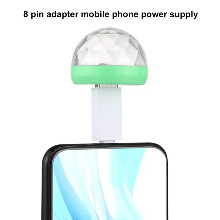 Lampe de scène boule magique LED USB RGB 4W avec adaptateur 8 broches, avec adaptateur 8 broches