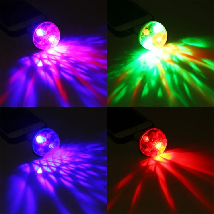 Lampe de scène boule magique LED USB RGB 4W avec adaptateur 8 broches, avec adaptateur 8 broches