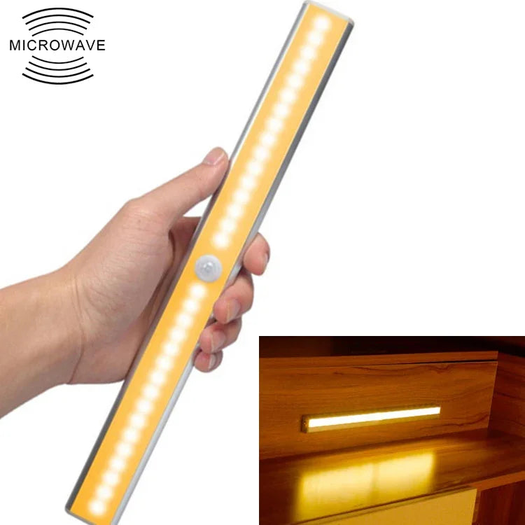 2.8W 20 LED blanc chaud Écran large Lumière intelligente à capteur de corps humain LED Couloir Armoire Lumière, Version de chargement USB, 2.8W 20 LED blanc chaud