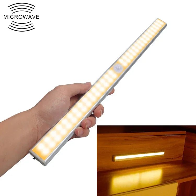 2.8W 60 LED Blanc Chaud Grand Écran Intelligent Détecteur de Mouvement Corps Humain Lumière LED pour Couloir et Armoire, Version Rechargeable USB, 2.8W 60 LED Blanc Chaud