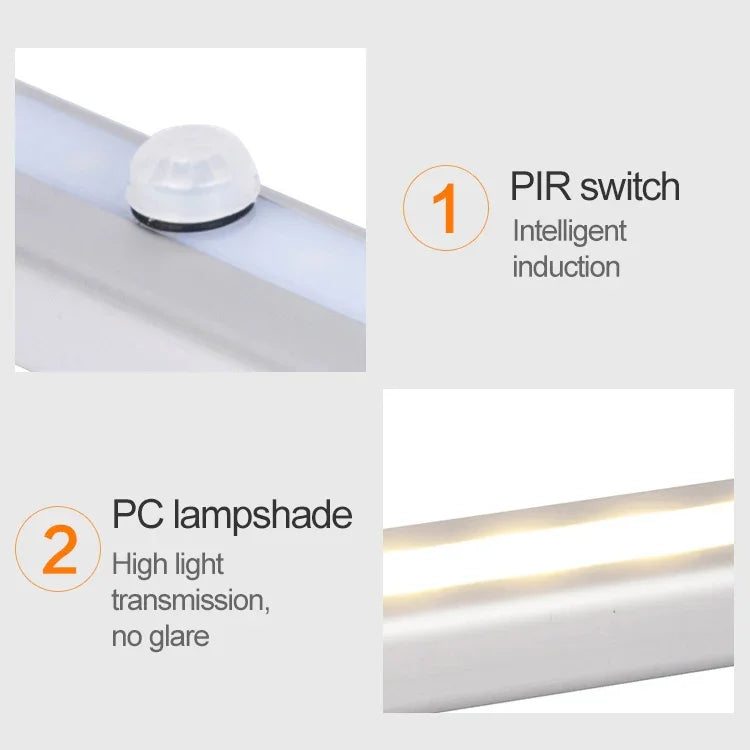 1.8W 10 LEDs Lumière blanche Écran large Capteur intelligent de corps humain Lampe de couloir à LED, Version sur piles, 1.8W 10 LEDs Blanc (Version sur piles)