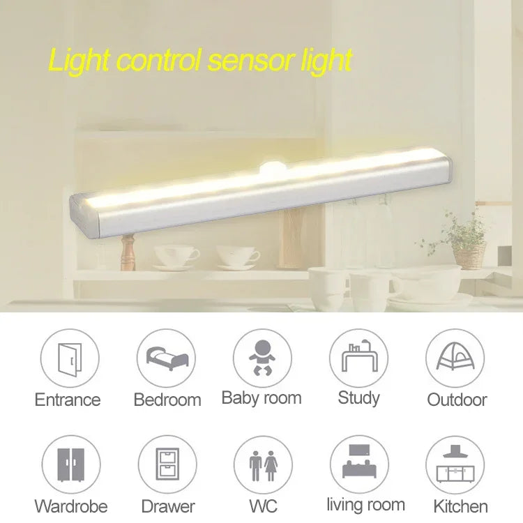 1.8W 10 LEDs Lumière blanche Écran large Capteur intelligent de corps humain Lampe de couloir à LED, Version sur piles, 1.8W 10 LEDs Blanc (Version sur piles)