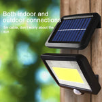 Lampe murale solaire COB avec détection corporelle séparée, lumière de jardin étanche pour extérieur, éclairage de rue, 100 COB