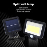 Lampe murale solaire COB avec détection corporelle séparée, lumière de jardin étanche pour extérieur, éclairage de rue, 100 COB