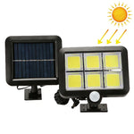 Applique solaire murale six grilles, lampe de jardin à induction de corps humain séparée, éclairage extérieur étanche, lampadaire, 120 COB