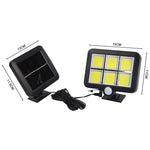 Applique solaire murale six grilles, lampe de jardin à induction de corps humain séparée, éclairage extérieur étanche, lampadaire, 120 COB