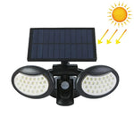 56 LED Double Têtes Rotatives Lumière Solaire Murale Extérieure Étanche, Éclairage Domestique Intégré, 56 LED