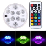 10 LED Cylindriques Télécommandées avec Télécommande, Portée de la Télécommande (en Zone Ouverte) : 7,3-9,1 Mètres, 10 LED