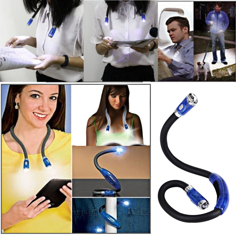 Lampe frontale stéréo mains libres à double tête, lampe de travail, lampe automatique avec 4 lumières LED et coussin de nuque en caoutchouc souple