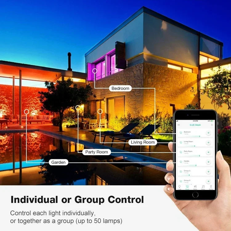 Guirlande lumineuse de Noël en fil de cuivre RVB, contrôle par application mobile Bluetooth, longueur : 10 m 100 LED, 10 m 100 LED