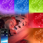 Guirlande lumineuse de Noël en fil de cuivre RVB, contrôle par application mobile Bluetooth, longueur : 10 m 100 LED, 10 m 100 LED