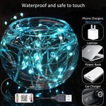 Guirlande lumineuse de Noël en fil de cuivre RVB, contrôle par application mobile Bluetooth, longueur : 10 m 100 LED, 10 m 100 LED