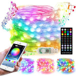 Guirlande lumineuse de Noël USB en fil de cuivre avec télécommande et contrôle par application mobile Bluetooth, longueur : 20 m 200 LED, télécommande et contrôle par application, longueur : 20 m 200 LED