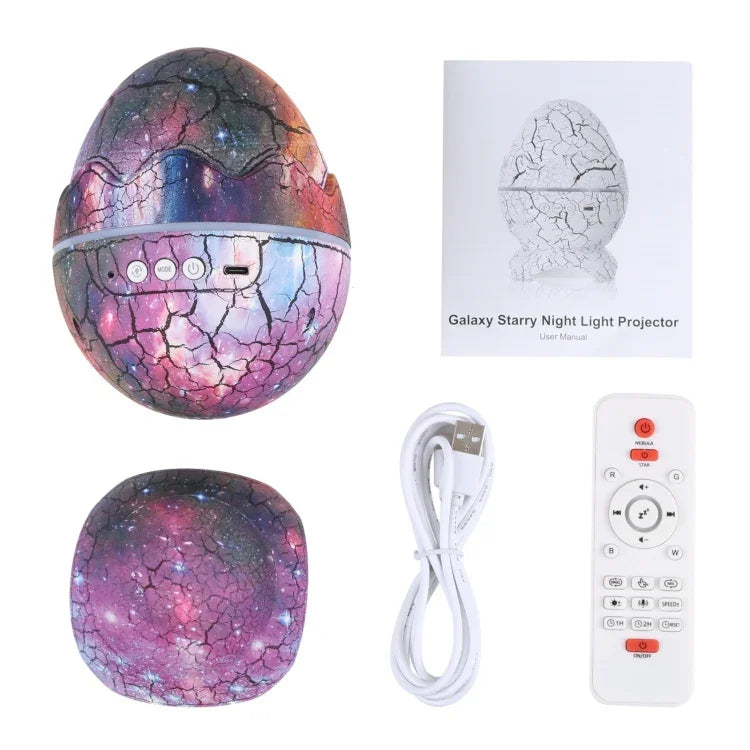 Lampe de projection ciel étoilé LED télécommandée en forme d'œuf fissuré 6W