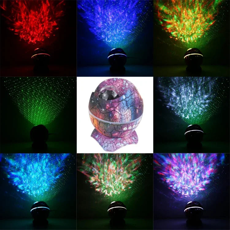 Lampe de projection ciel étoilé LED télécommandée en forme d'œuf fissuré 6W
